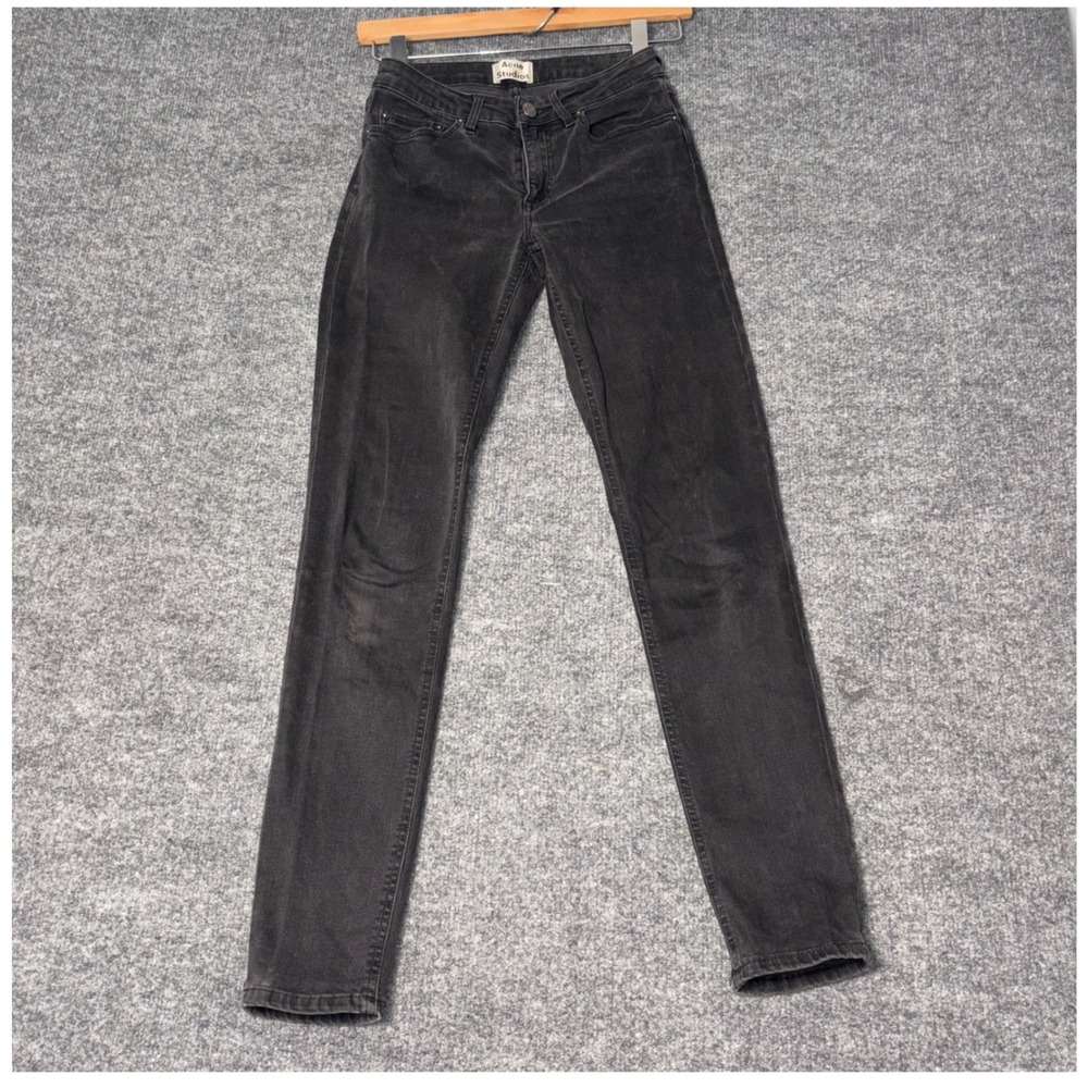 Acne Studios Womens Skinny Jeans Size 26 Black Denim Skin 5 Designer Minimalist